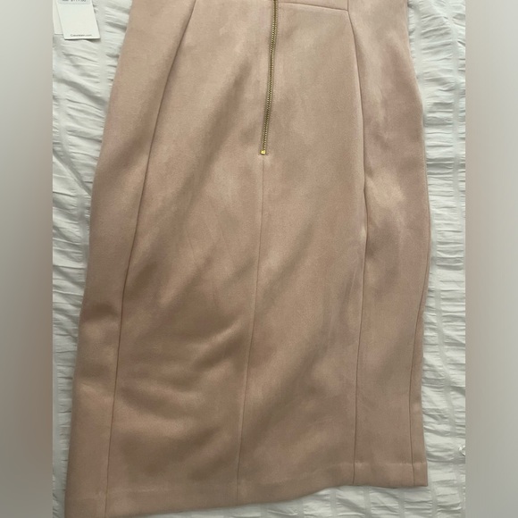 NWT Calvin Klein Scuba Suede Tulip Sleeve Sheath Dress - Picture 9 of 10